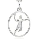 Zilveren hangers badminton en basketbal