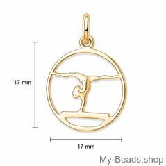 Orecchini pendenti ginnastica Trave MB943 placcati oro da 15 mm