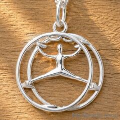 MB449 sterling silver Rhönrad wheel gymnastics pendant