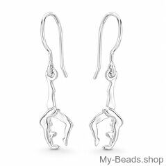 Sterling silver gymnastics earrings MB740B gymnast in 2D bridge pose
